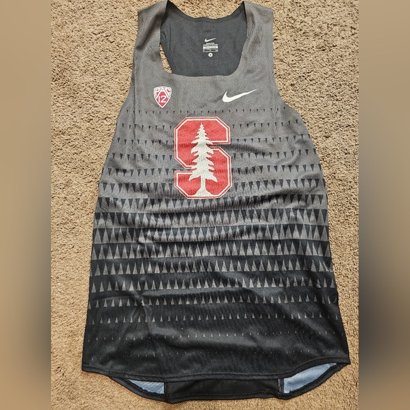 Nike Stanford NCAA Aeroswift Pro Elite Running Singlet Gray Mens Size Small NEW - Picture 1 of 5